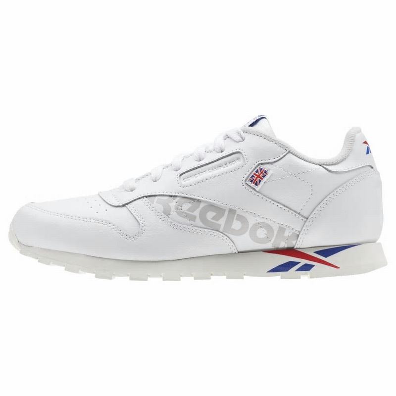 Reebok Classic Leather Tenisky Dievcenske - Biele/Kráľovská Modrá/Červené EQ8661XP